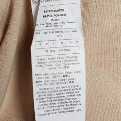 Pre Owned Max Mara Studio Beige Knit Tie Up Poncho Top S