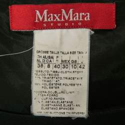 Max Mara Studio Black Crepe Draped Midi Dress M