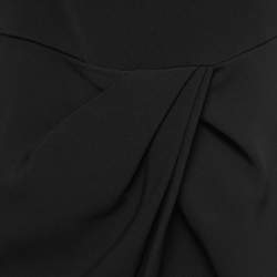 Max Mara Studio Black Crepe Draped Midi Dress M