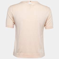 Max Mara Studio Pale Pink Lace Sequined Paneled Top S