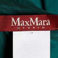 Max Mara Studio Green Crepe Silk Tiered Maxi Dress M