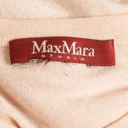 Max Mara Studio Peach Lace Sequin Paneled Cardigan S