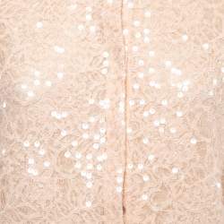 Max Mara Studio Peach Lace Sequin Paneled Cardigan S
