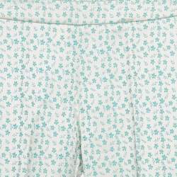 Pre Owned Max Mara Studio Green Floral Jacquard Tapered Leg Trousers S