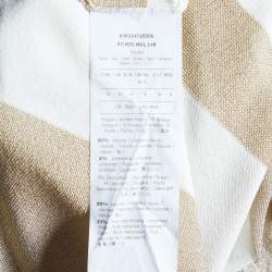 Pre Owned Max Mara Studio Crema & Gold Striped Knit Tank Top S