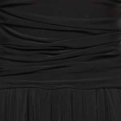 Pre Owned Max Mara Studio Black Jersey Draped Midi Dress S