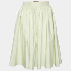 Max Mara Studio Light Green Cotton & Silk Mini Skirt S