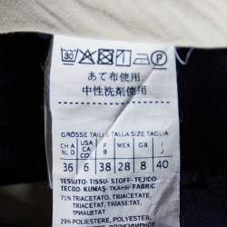 Pre Owned Max Mara Studio Navy Blue Crepe Tapered Leg Trousers S