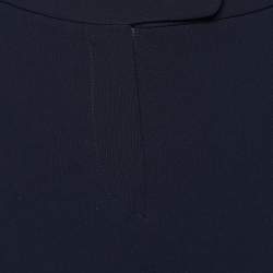 Pre Owned Max Mara Studio Navy Blue Crepe Tapered Leg Trousers S