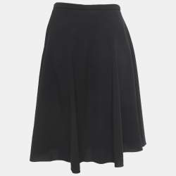 Max Mara Studio Black Crepe A-Line Knee-Length Skirt S