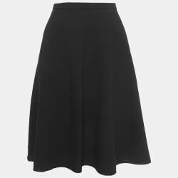 Max Mara Studio Black Crepe A-Line Knee-Length Skirt S
