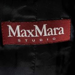 Max Mara Studio Brown Lurex Jacquard hook Front Jacket M