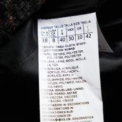 Max Mara Studio Brown Lurex Jacquard hook Front Jacket M