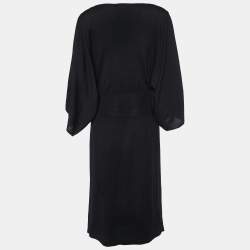 Max Mara Studio Black Wool Knit Midi Dress L