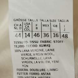 Pre Owned Max Mara Studio Ivory White Hooded Belted Coat L