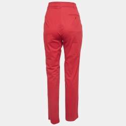 Max Mara Studio Red Gabardine Regular Fit Trousers L