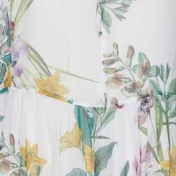 Max Mara Studio Multicolor Floral Printed Silk Short Dress L