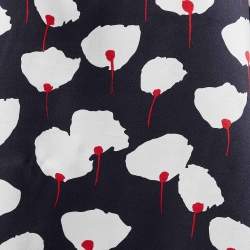 Max Mara Studio Black Floral Print Silk Satin Blouse M