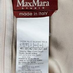 Pre Owned Max Mara Studio Pale Pink Printed Silk Sleeveless Dress M