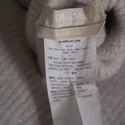 Pre Owned Max Mara Light Grey Wool & Cashmere Muffler 
