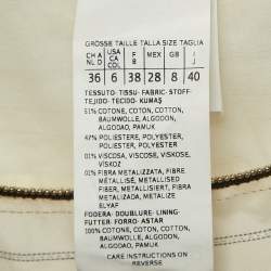 Max Mara Cream Lurex Stripe Cotton Blend Blouse S