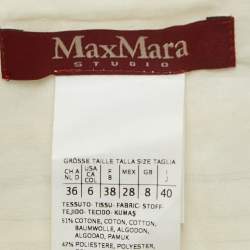 Max Mara Cream Lurex Stripe Cotton Blend Blouse S