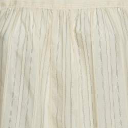 Max Mara Cream Lurex Stripe Cotton Blend Blouse S