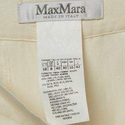 Pre Owned Max Mara Cream Linen Blend Nievo Culottes M