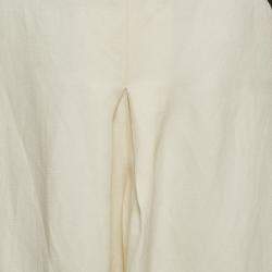 Pre Owned Max Mara Cream Linen Blend Nievo Culottes M