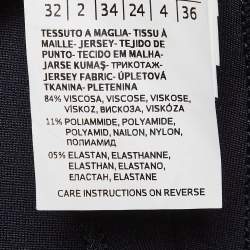 Pre Owned Max Mara Navy Blue Stretch Crepe Formal Trousers XS