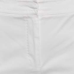 Max Mara White Cotton Straight-Leg Trousers M