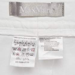 Max Mara White Cotton Straight-Leg Trousers M