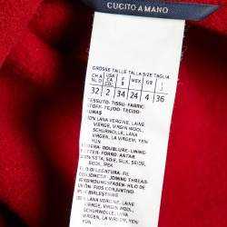 Max Mara Red Virgin Wool Mid-Length Coat S