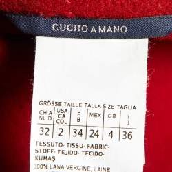 Max Mara Red Virgin Wool Mid-Length Coat S