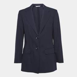 Max Mara Navy Blue Virgin Wool Blazer M