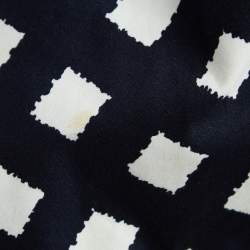 Pre Owned Max Mara Navy Blue Printed Stretch Cotton Midi Dress S