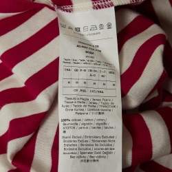 Pre Owned Max Mara Pink/White Embroidered Cotton T-Shirt M