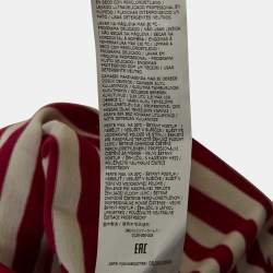 Pre Owned Max Mara Pink/White Embroidered Cotton T-Shirt M