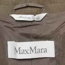 Max Mara Sage Green Linen Double Breasted Mid length Coat L