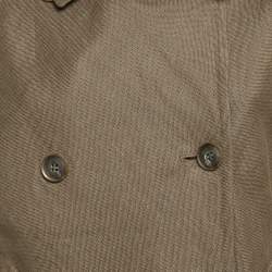 Max Mara Sage Green Linen Double Breasted Mid length Coat L