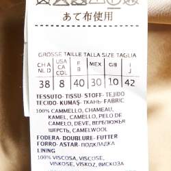 Pre Owned Max Mara Brown Camel Wool Belted Long Coat M