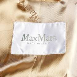 Pre Owned Max Mara Brown Camel Wool Belted Long Coat M