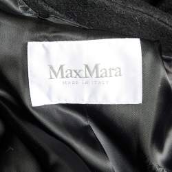Pre Owned Max Mara Black Cashmere Belted Long Coat M