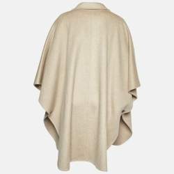 Max Mara Beige Double Cashmere Cape Coat S