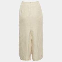 Max Mara Beige Linen Midi Skirt M
