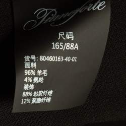 Max Mara Black Wool Front Open Ribbon Work Cropped Jacket S