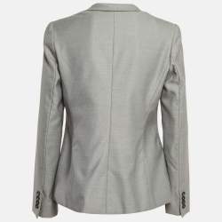 Max Mara Grey Wool Single Breasted Blazer M
