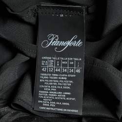 Pre Owned Max Mara Black Lurex Silk Fringed Sleeveless Top L