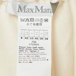 Pre Owned Max Mara Cream Linen Blend Pleated Midi Drina Dress M
