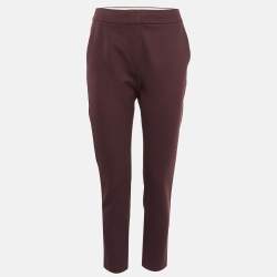 Max Mara Burgundy Jersey Formal Trousers S